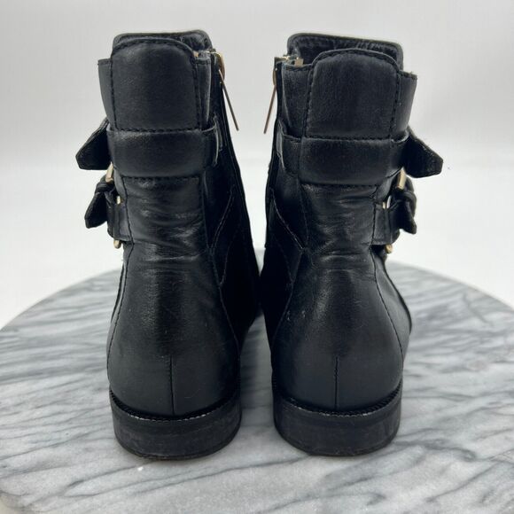 Jimmy Choo Mitchell Flat Strap Ankle Boots Women 36 Black Leather Buckle Accent - Picture 5 of 14